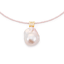 Baroque Hour pink beaded baroque pearl pendant necklace studio shot