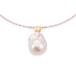 Nectar | Pink Baroque Pearl 18k Gold Pendant