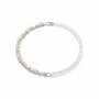 Celeste White Keshi Baroque Pearl Rock Crystal Silver Box Clasp Necklace