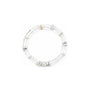 Celeste White Keshi Baroque Pearl Rock Crystal Silver Stretch Bracelet