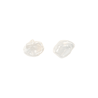 White Keshi Baroque Pearl Sterling Silver Stud Earrings perfect for daily cleanfit