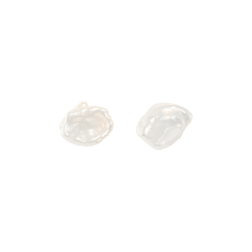 Celeste | White Keshi Baroque Pearl Stud Earrings in Silver
