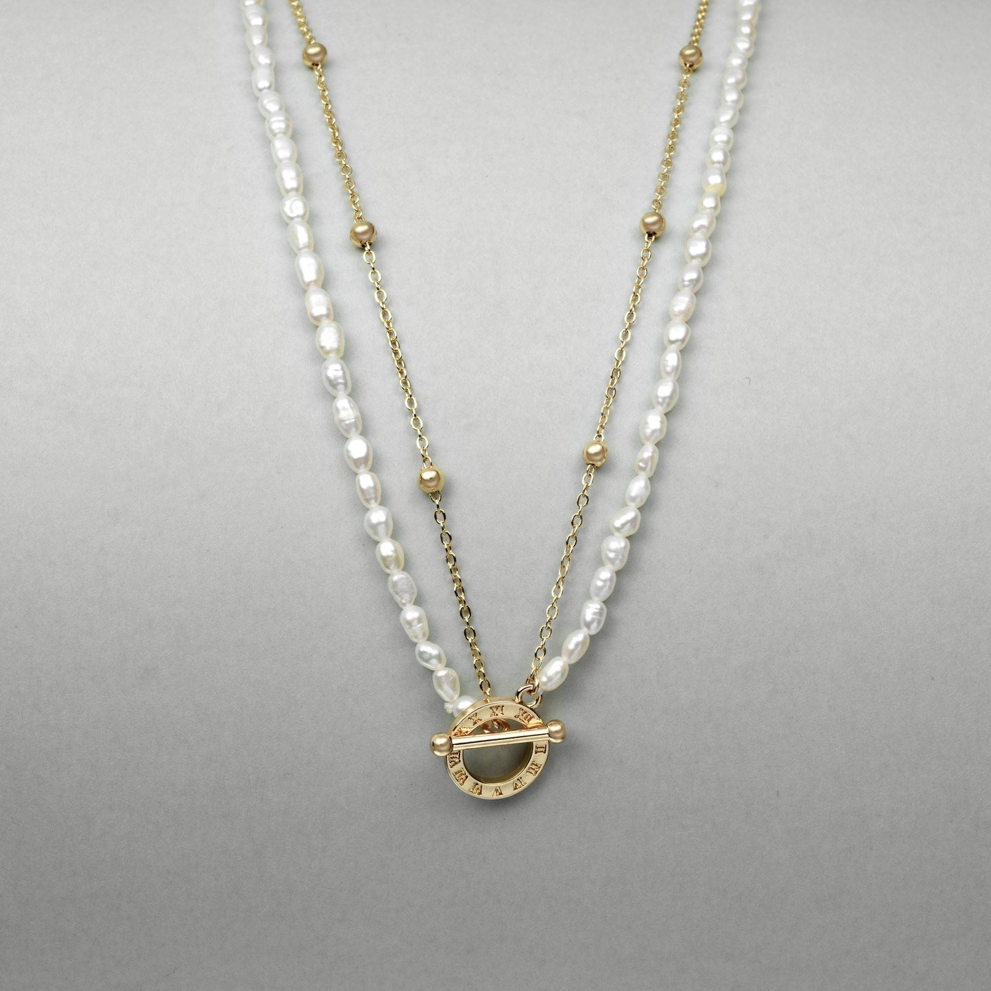 Celestial Hour Dual-Layer Pearl Necklace