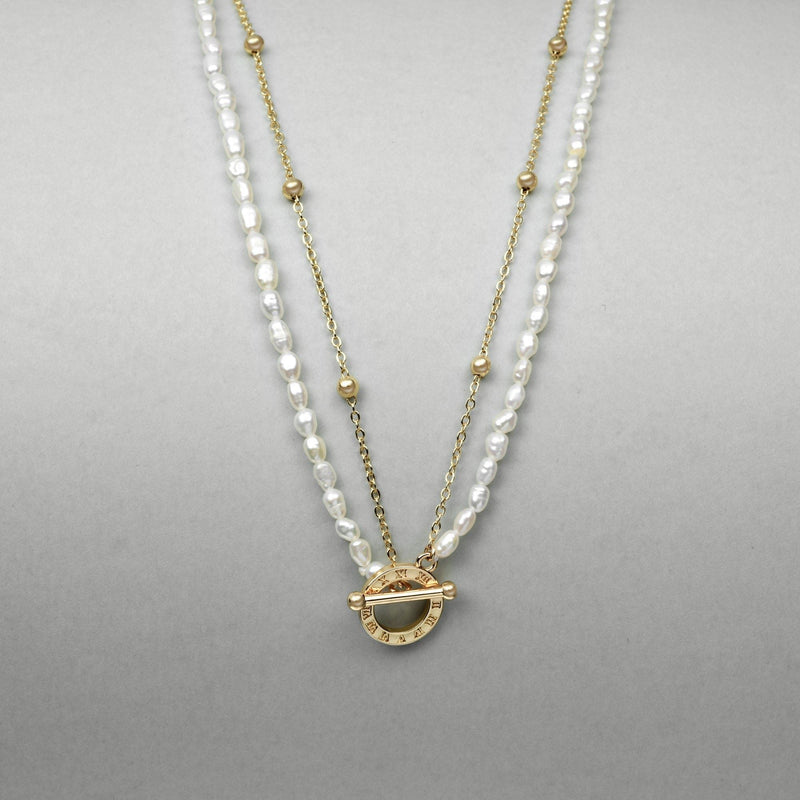 Celestial Hour Dual-Layer Pearl Necklace