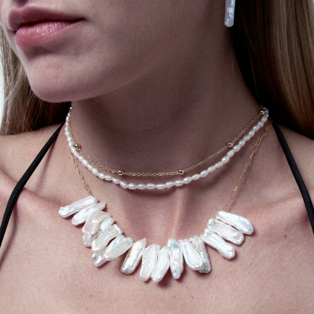 Celestial Hour Dual-Layer Pearl Necklace