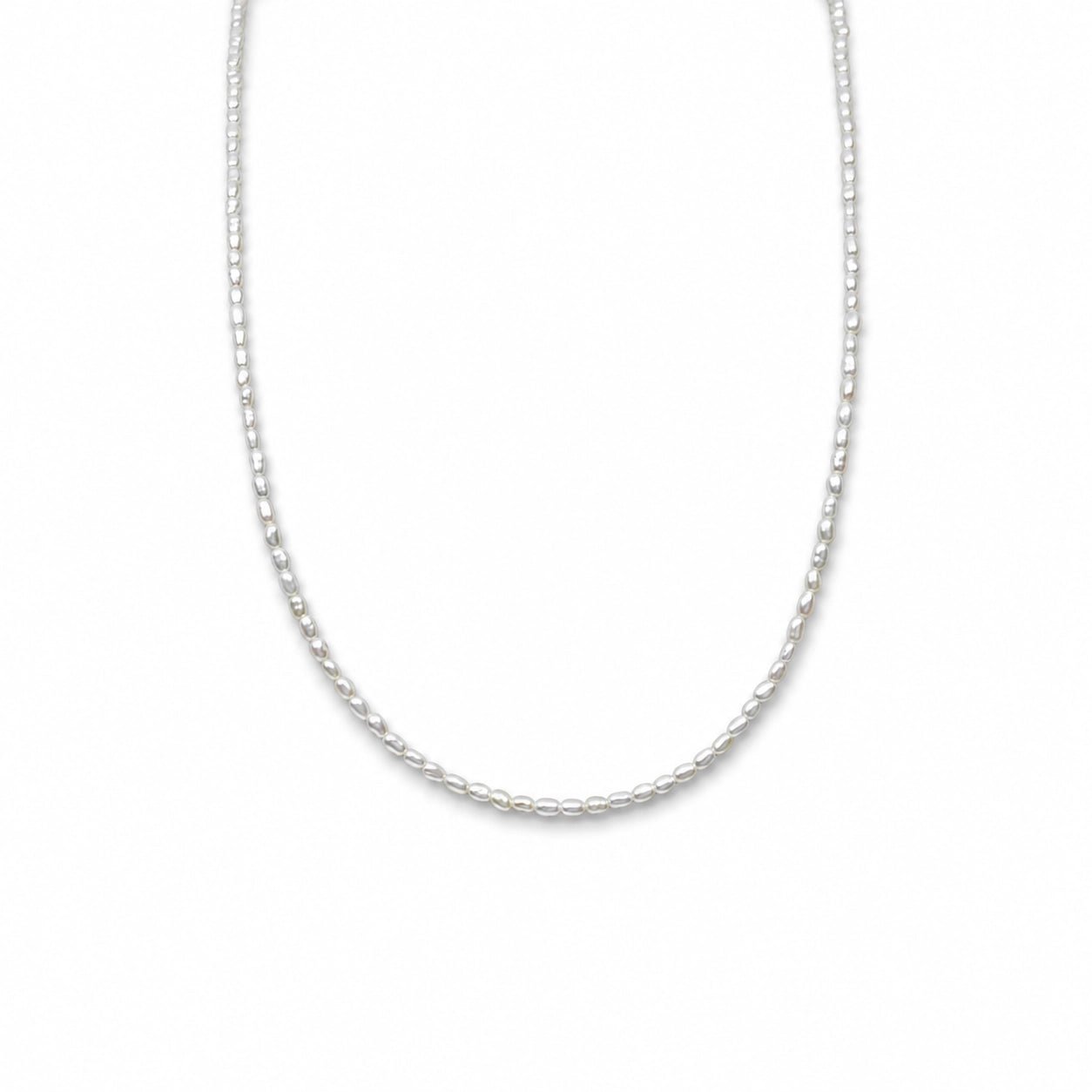 Jade | White Keshi Baroque Pearl 18k Gold Silver Necklace