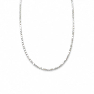 Jade | White Keshi Baroque Pearl 18k Gold Silver Necklace