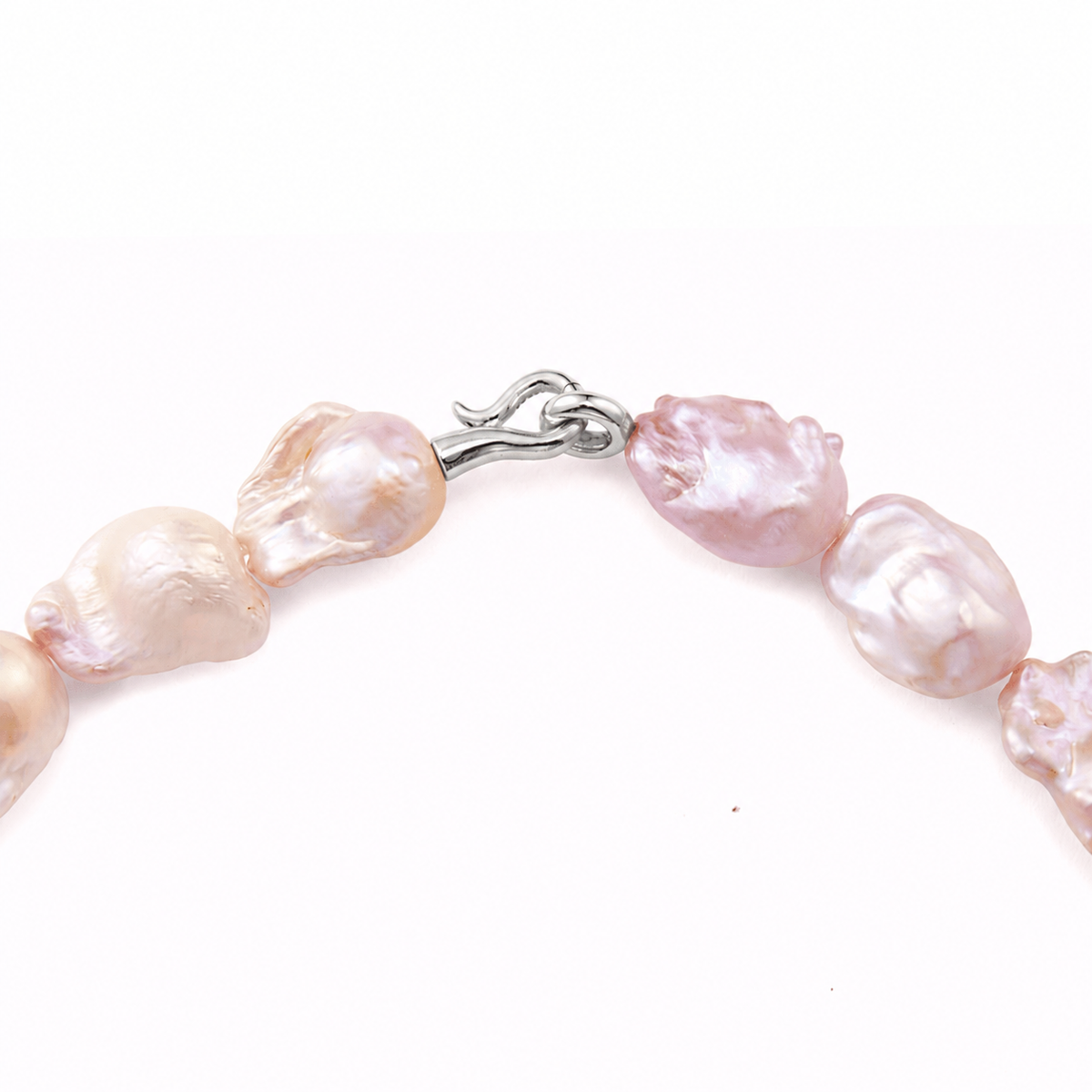 Lume | Pink Baroque Pearl Silver Necklace