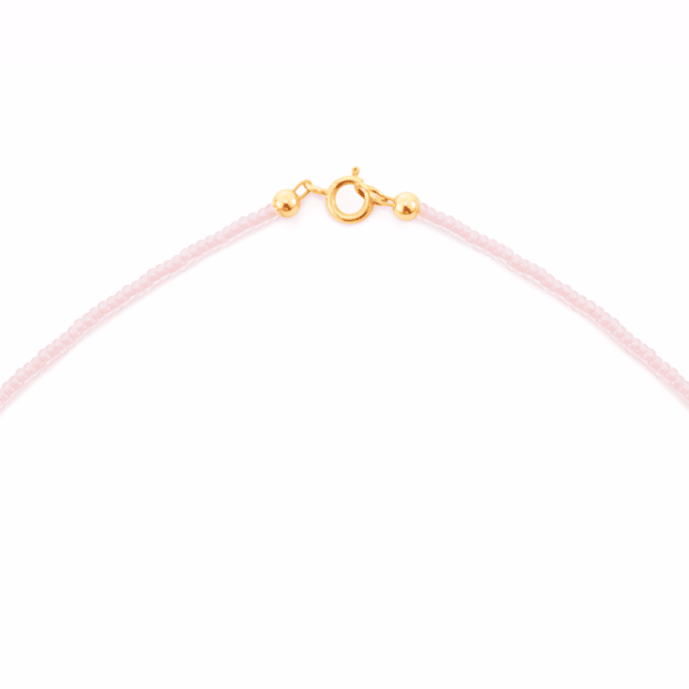 Close-up of baroque pearl necklace clasp