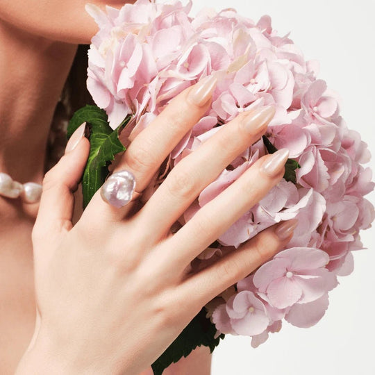 Lume | Pink Baroque Pearl 18K Gold Ring