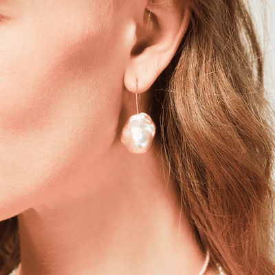 Nectar | Pink Baroque Pearl 18K Gold Earrings