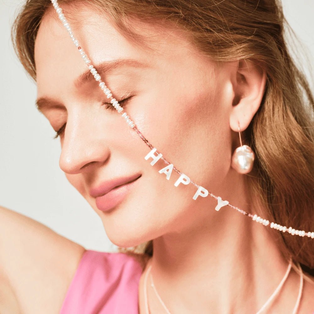 Nectar | Pink Baroque Pearl White Mother of Pearl Tourmaline Necklace