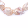 Close-up texture of pink irregular freshwater baroque pearls bracelet