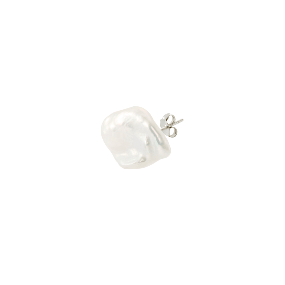 Celeste | White Keshi Baroque Pearl Silver Earring thumbnail 2