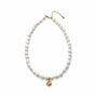 Coin charm baroque pearl choker necklace main view