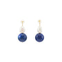 Coral White Oval Baroque Pearl Lapis Lazuli 18K Gold Drop Earrings