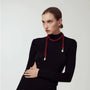 Crimson pearl necklace model view 2