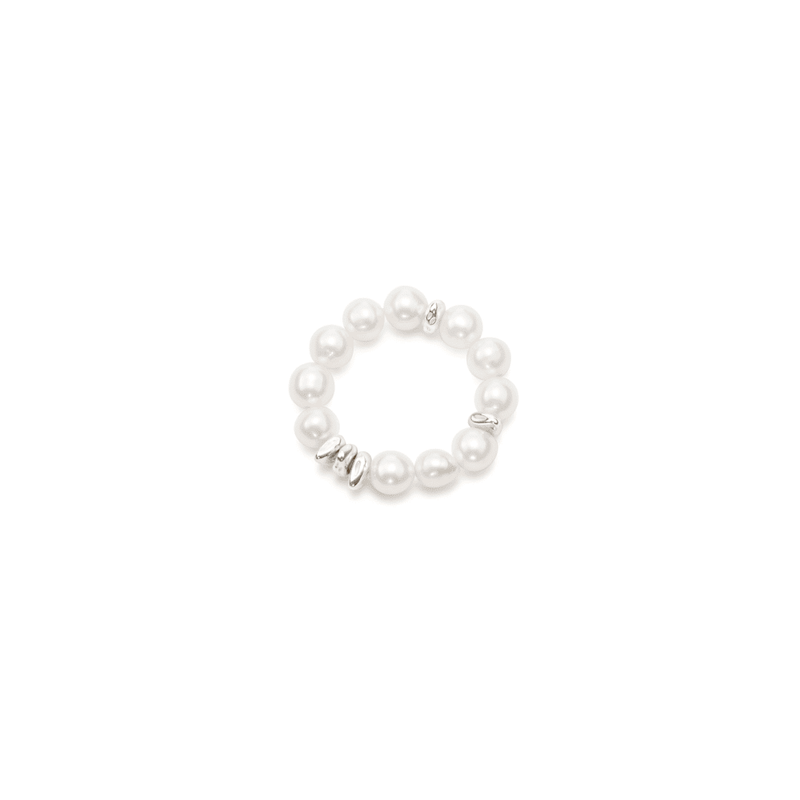 Piracee | White Oval Baroque Pearl Silver Ring main image
