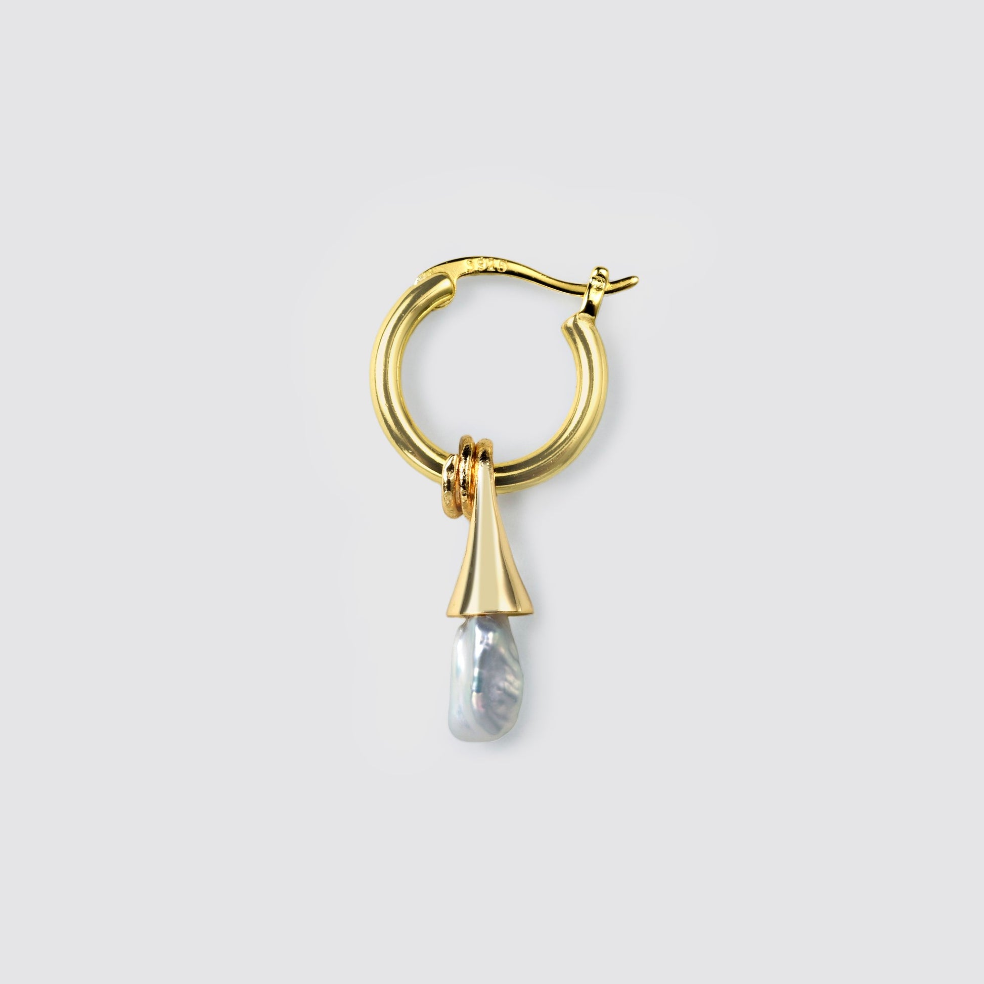 Delicate natural keshi pearl drop earrings detail close up