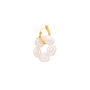 Detailed shot of baroque keshi pearl and polished 18k gold earring