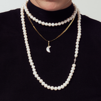 Double Circle Strand Classic Pearl Necklace thumbnail 1