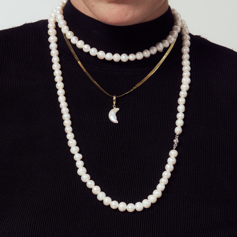 Double Circle Strand Classic Pearl Necklace image 2
