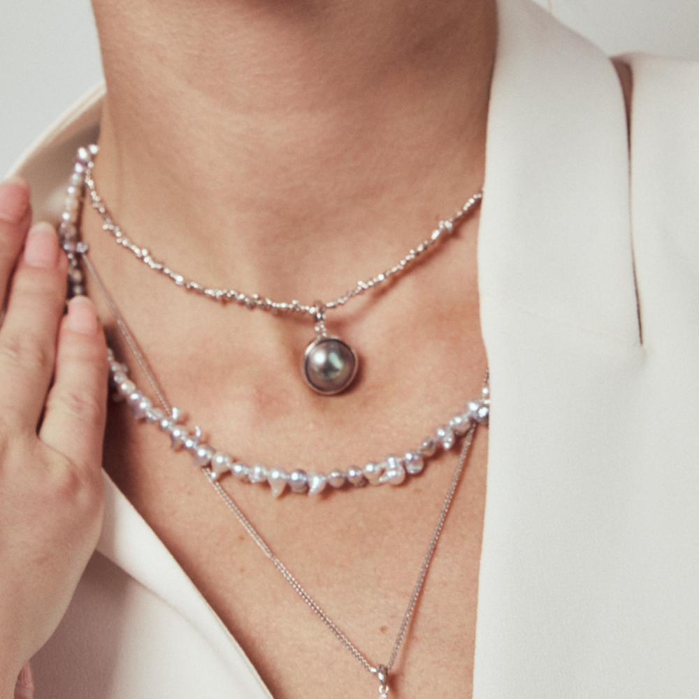 Drift Frost Keshi Pearl Necklace