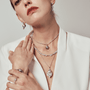 Twilight | Blue Keshi Baroque Pearl Silver Necklace model view
