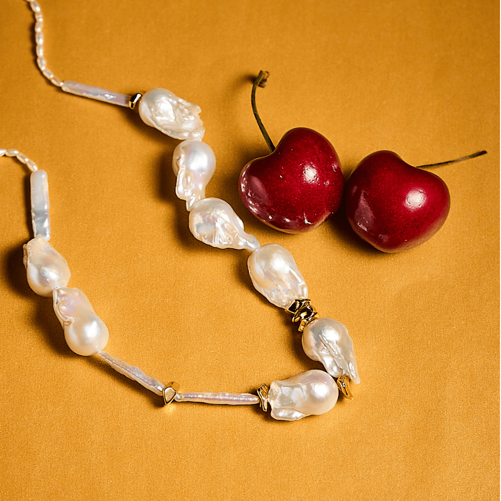 Luminous real freshwater baroque pearl necklace for everyday luxury