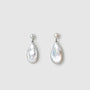 Elegant cascading freshwater pearl drop earrings close up