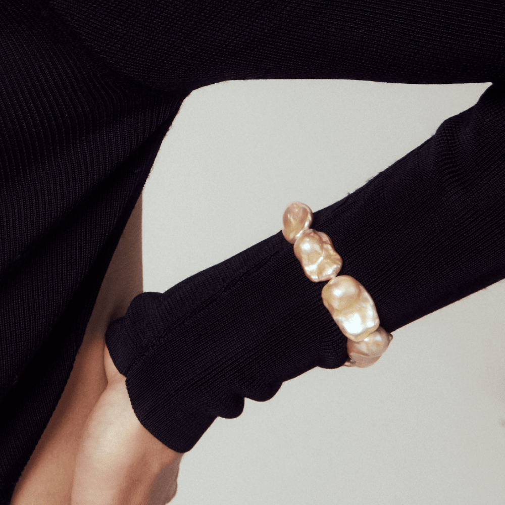 Elys | Golden Baroque Pearl Bracelet