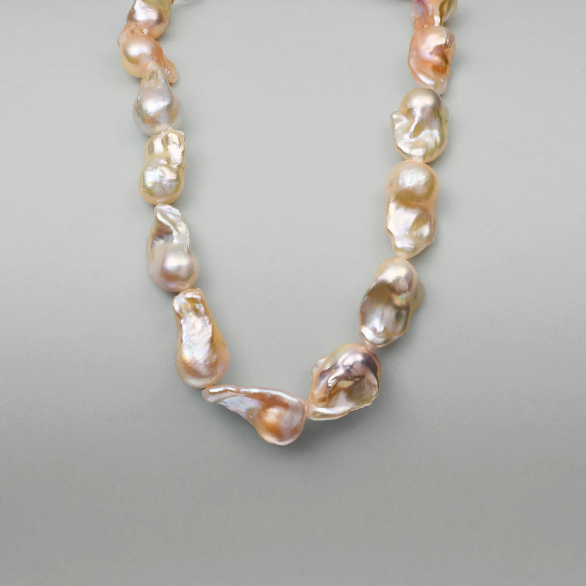 Elysian | Golden Baroque Pearl 18k Gold Silver Necklace
