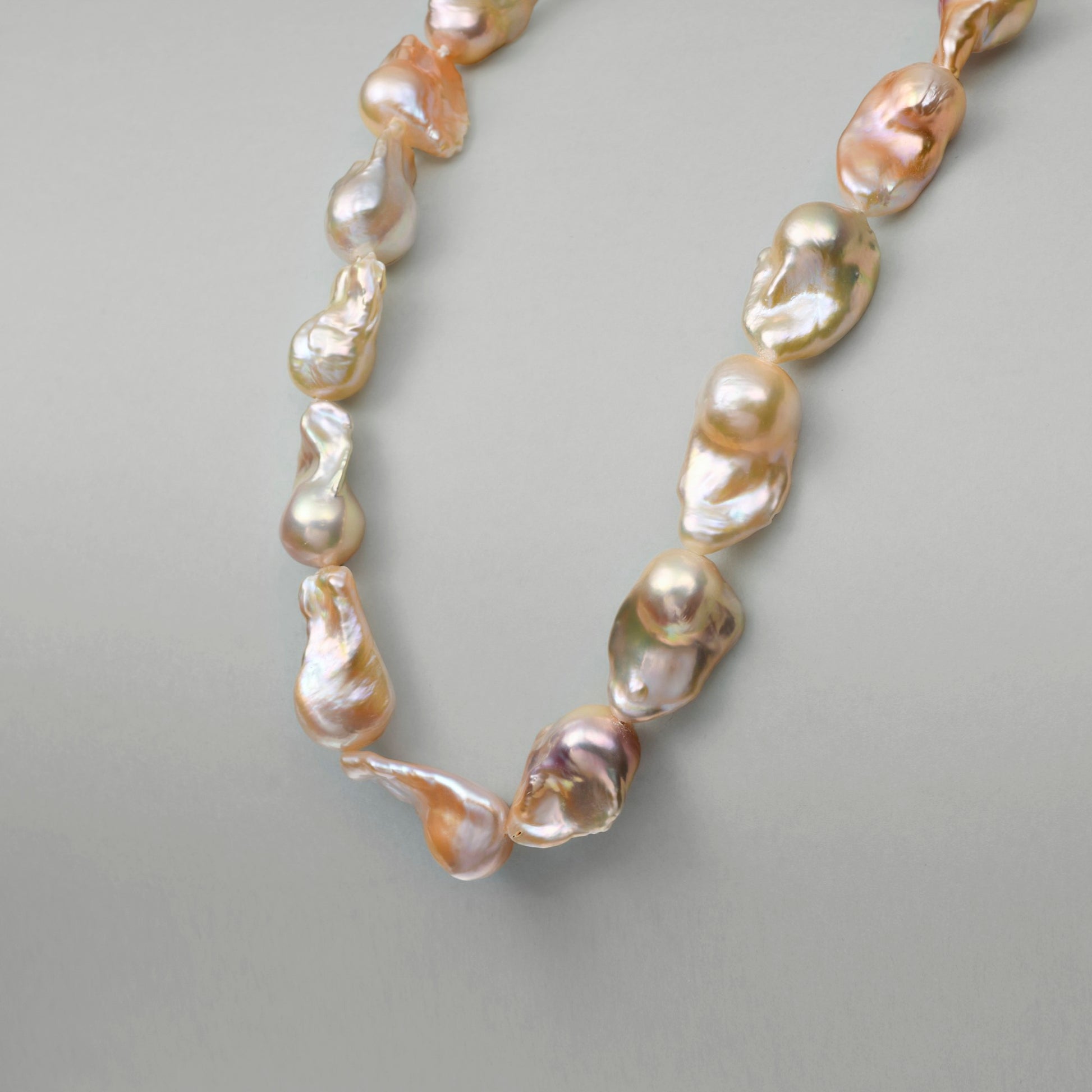 Elysian | Golden Baroque Pearl 18k Gold Silver Necklace