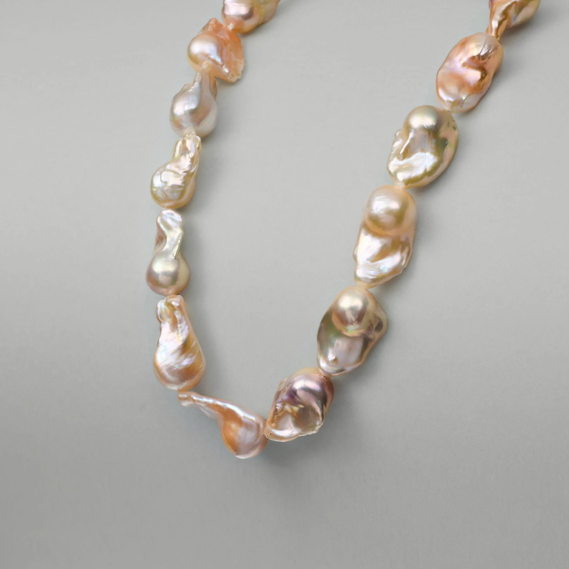 Elysian | Golden Baroque Pearl 18k Gold Silver Necklace