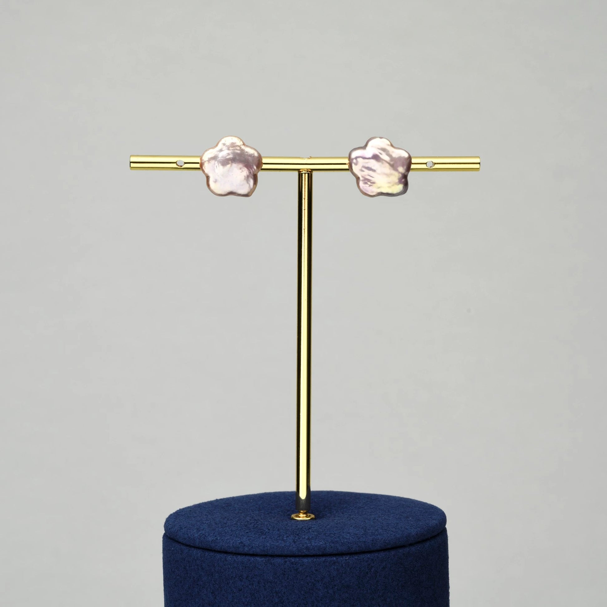 Saku | Pink Flower Baroque Pearl Silver Earrings