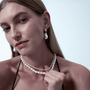 Create a custom baroque pearl jewelry set by stacking these white pearl drop earrings with our best quality necklaces.