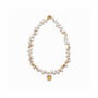 Julian | White Keshi Baroque Pearl 18k Gold Disc Necklace
