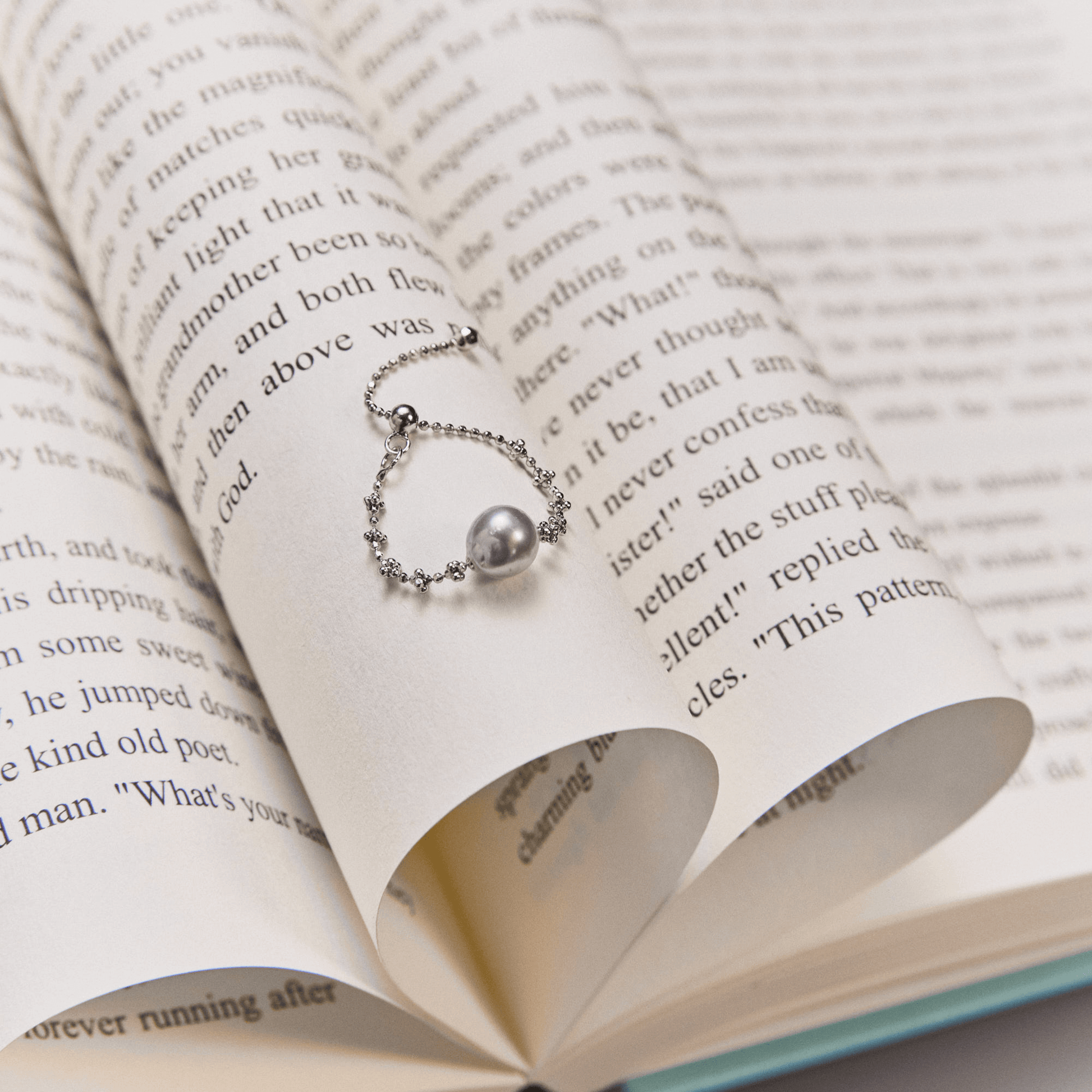 Twilight | Blue Oval Baroque Pearl Silver Ring