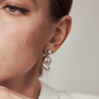 Twilight | Grey Baroque Pearl Silver Earrings model view