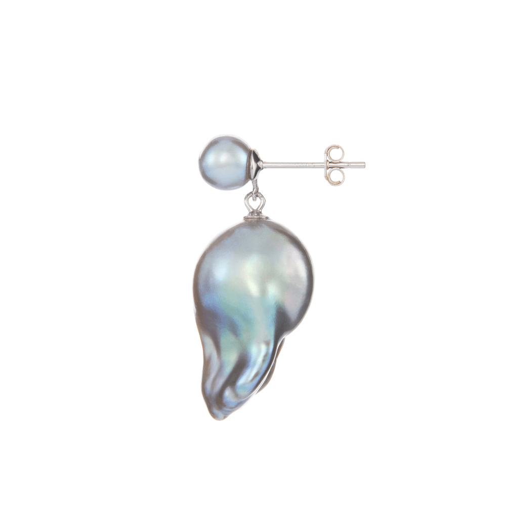 multicolor pearl baroque earrings, real rainbow pearls drop earrings