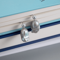 Frosted Mirage Baroque Pearl Earrings thumbnail 1