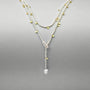 stacking pearl necklace with freshwater baroque pearl drop pendant