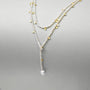 layering pearl necklaces 18k gold plated