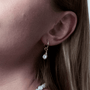 18k gold-plated small hoop earrings with keshi pearl drops