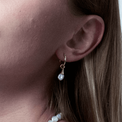 Boucles d'oreilles en perles baroques Keshi dorées