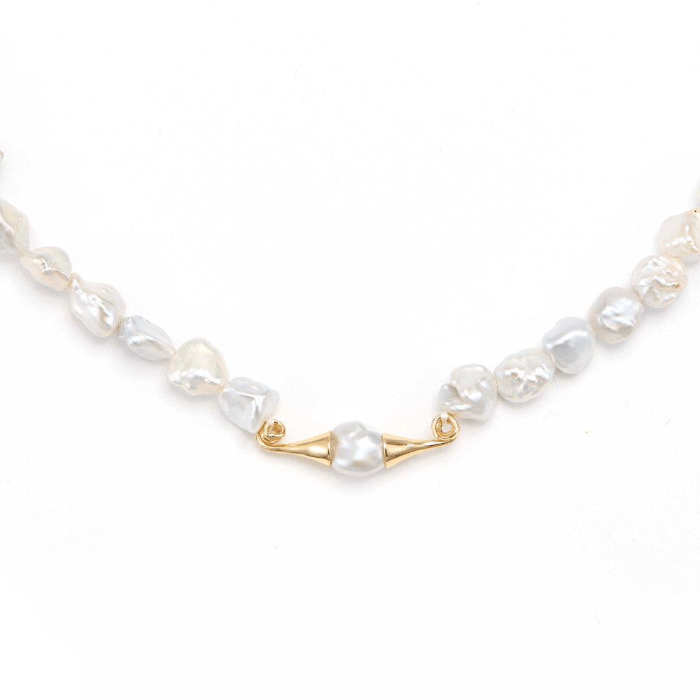 Suno | Gray Keshi Baroque Pearl 18k Gold Necklace