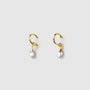 Golden Keshi baroque pearl hoop earrings main view