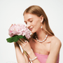 Handcrafted unique baroque pearl necklace on model