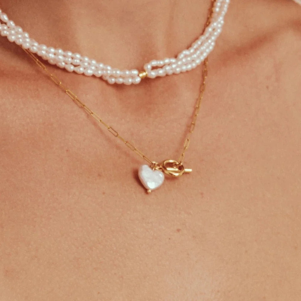 Harbor Heart Baroque Pearl Pendant model view 1