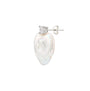 Heart baroque pearl stud earrings side view close up